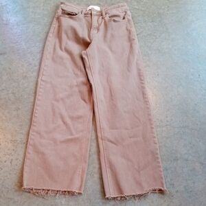 Vervet Jeans Raw Fringe Wide Leg Womens Raw Hem Jeans 26